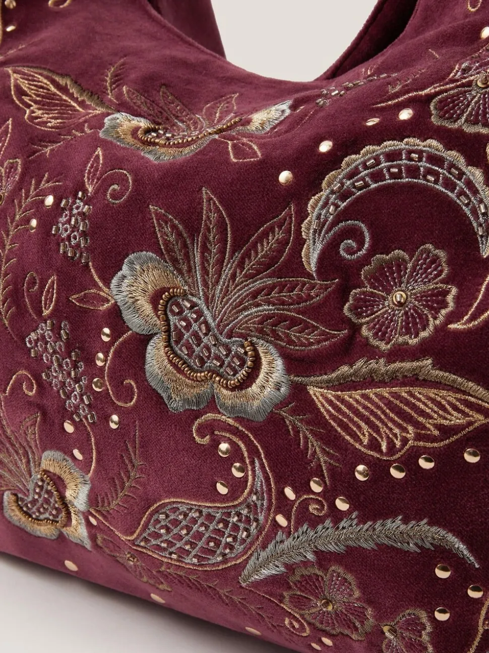 Sac bandoulière souple brodé Monsoon Lily