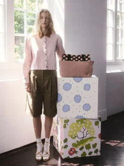 Sac cabas Cath Kidston carré en velours côtelé