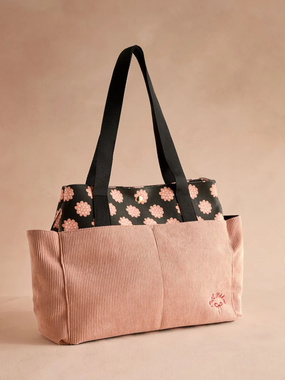 Sac cabas Cath Kidston carré en velours côtelé