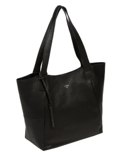 Sac fourre-tout Cultured London en cuir « Cami » noir
