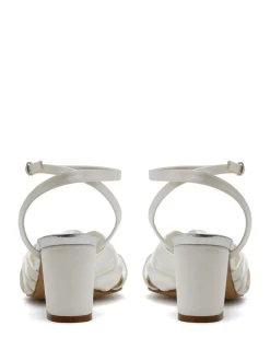 Sandales de mariage Rainbow Club Thea ivoire coupe large en satin