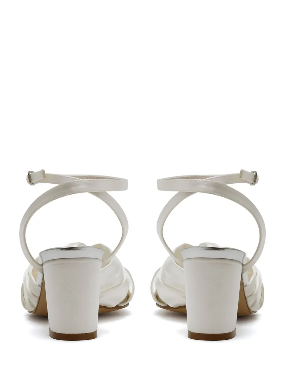 Sandales de mariage Rainbow Club Thea ivoire coupe large en satin