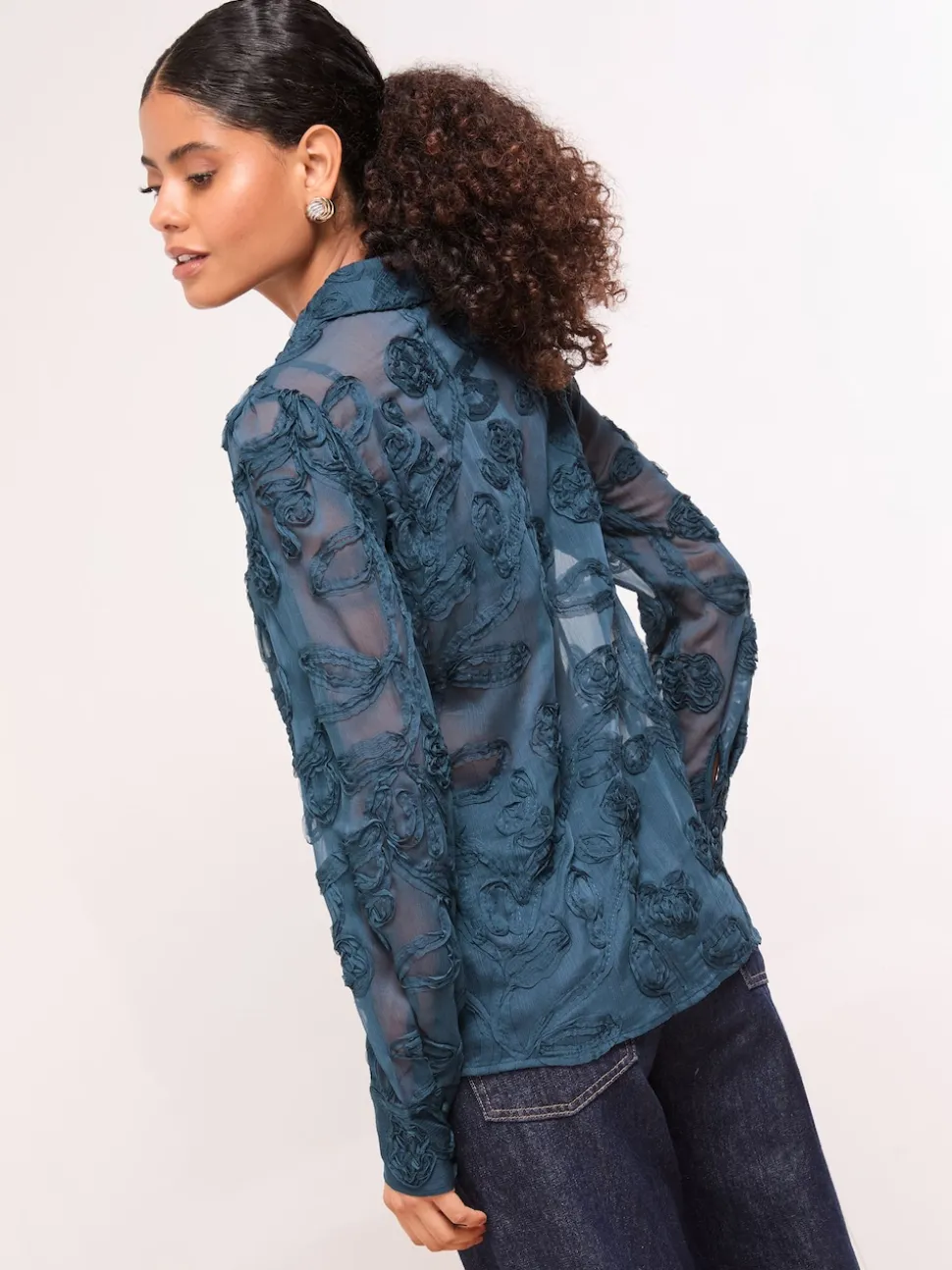 Sarcelle florale - Lipsy Tissu dévoré boutonné Chemises
