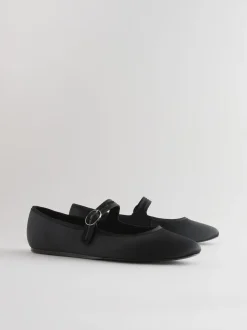 Satin noir - Chaussures Mary Jane à boucle à bout rond Forever Comfort