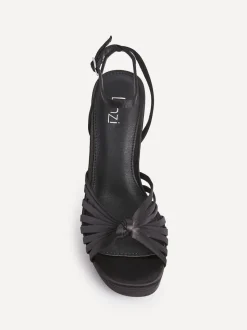 Satin noir - Sandales à talons Linzi Socialite à lanières et plateforme