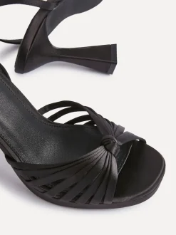 Satin noir - Sandales à talons Linzi Socialite à lanières et plateforme