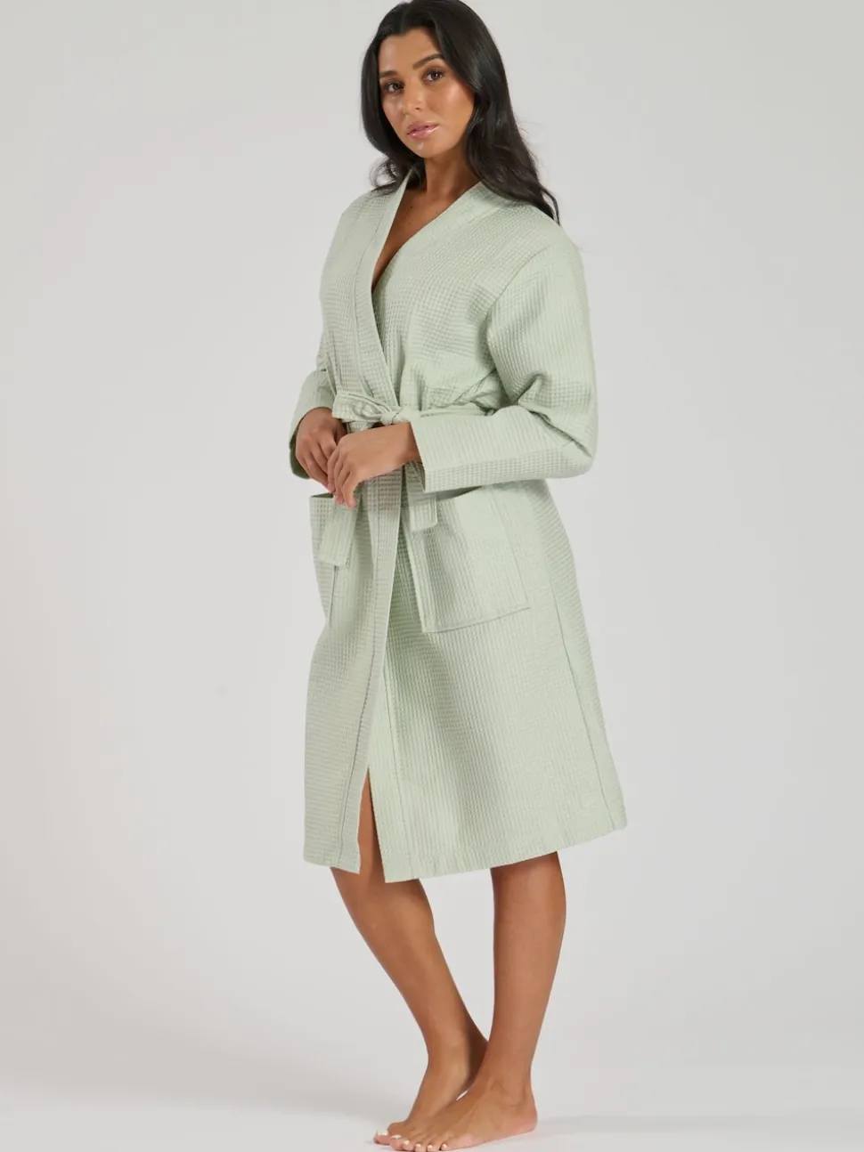 sauge - Peignoir gaufré Loungeable 100% coton
