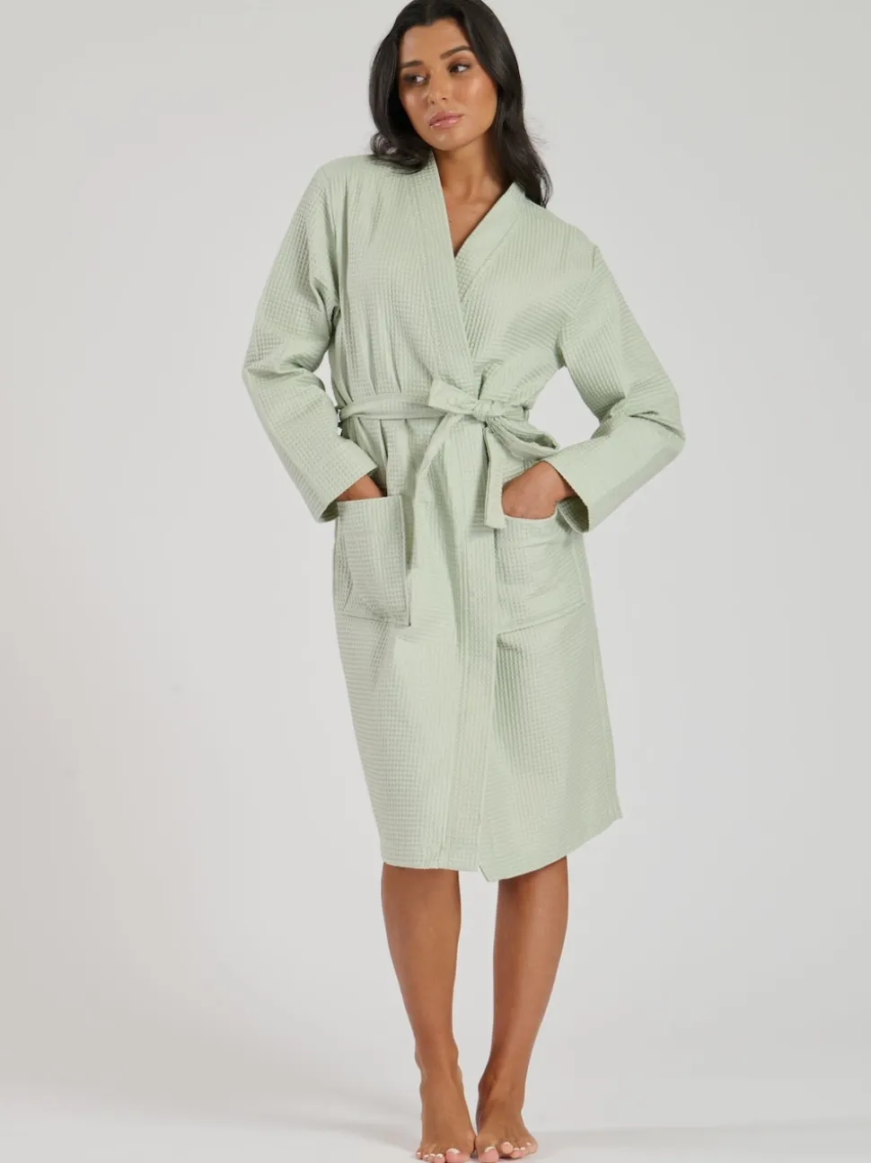 sauge - Peignoir gaufré Loungeable 100% coton