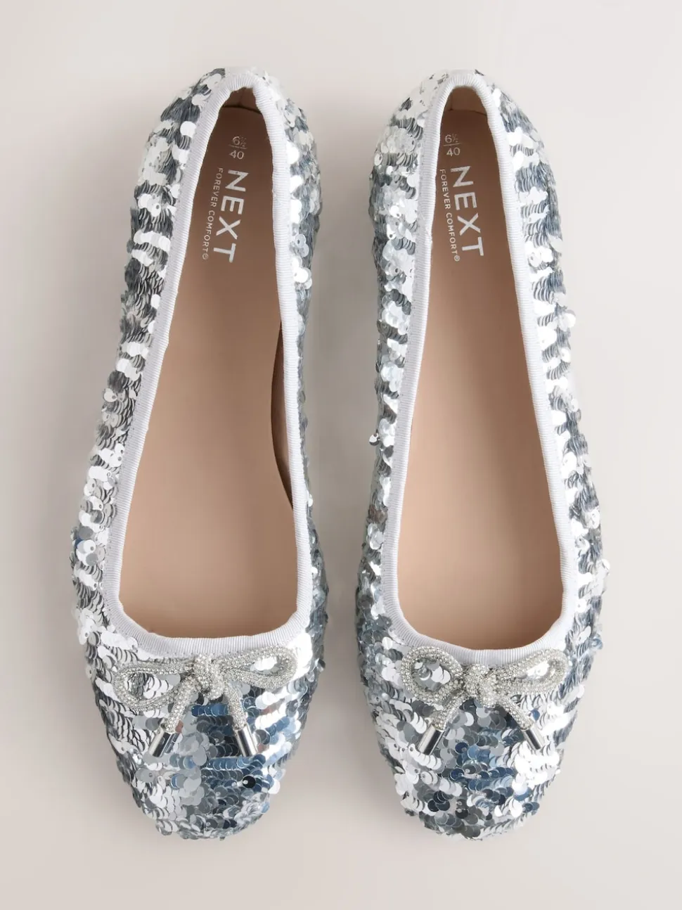 Sequin argenté - Ballerines à bout rond
