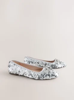 Sequin argenté - Ballerines à bout rond