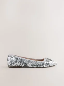 Sequin argenté - Ballerines à bout rond
