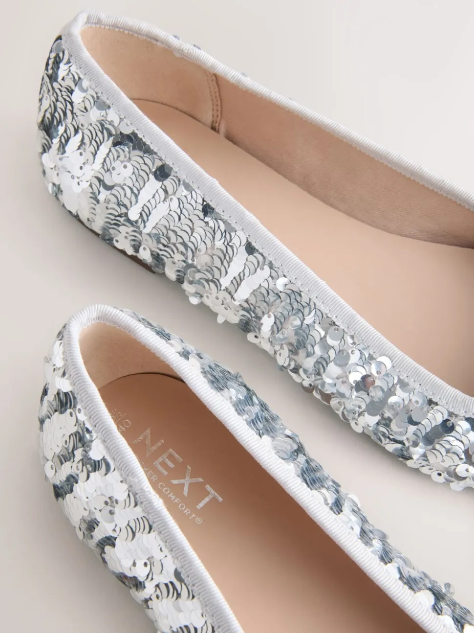 Sequin argenté - Ballerines à bout rond