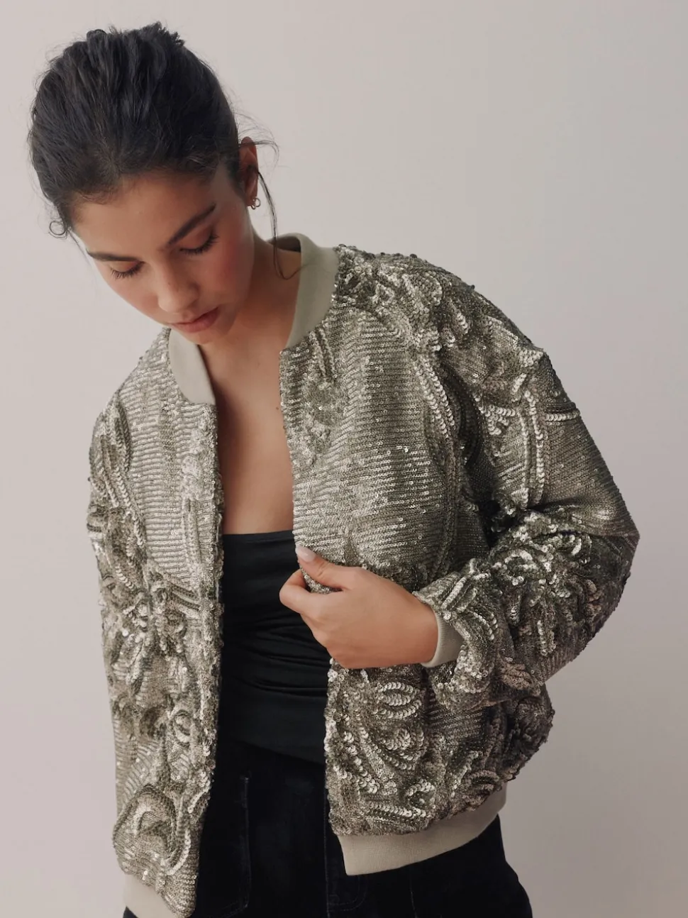 Sequin argenté - bomber