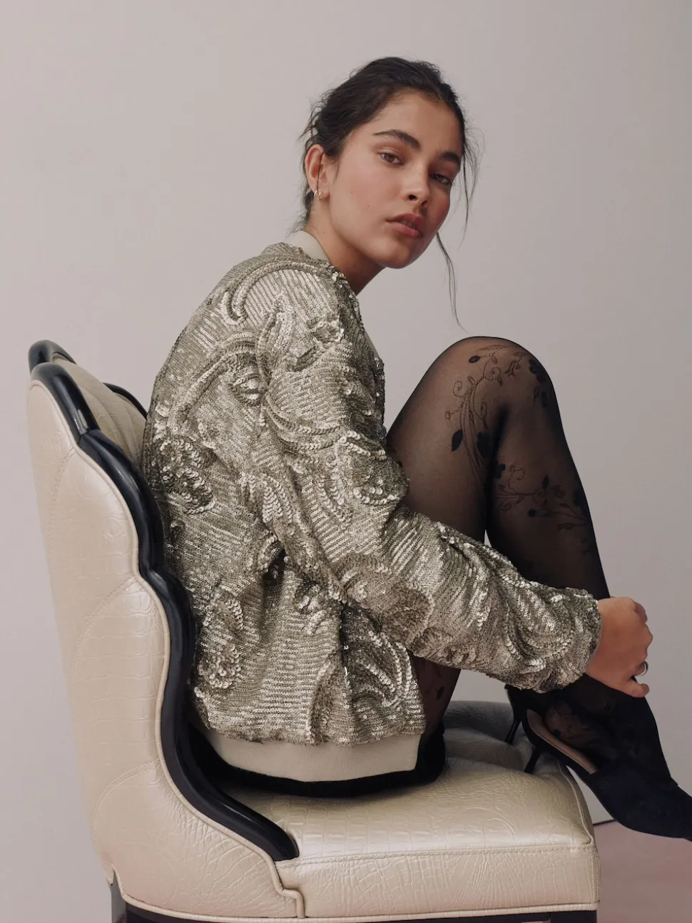 Sequin argenté - bomber
