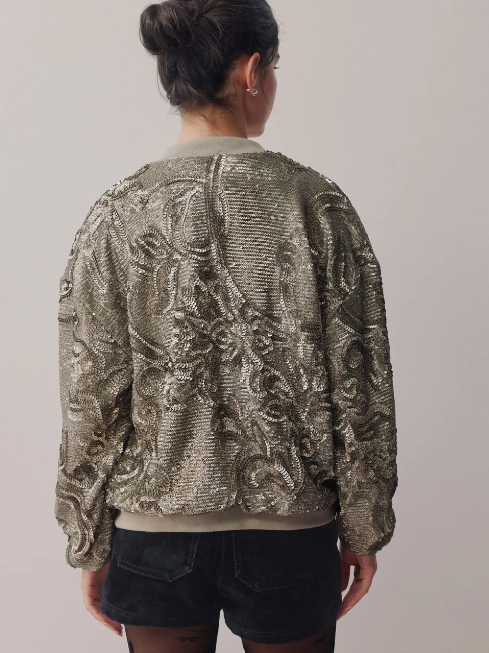 Sequin argenté - bomber