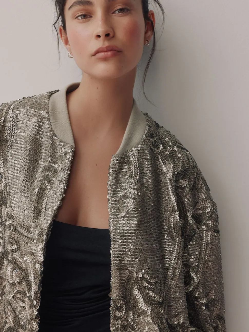 Sequin argenté - bomber