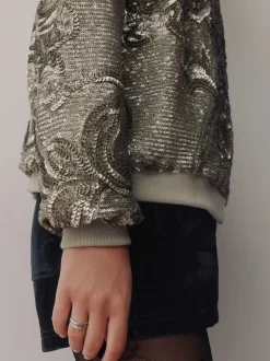 Sequin argenté - bomber
