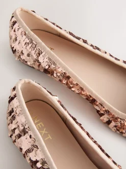 Sequin d'or rose - Ballerines à bout rond