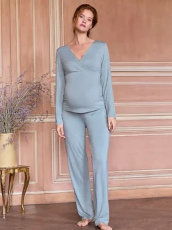 Seraphine Grossesse et Allaitement Pyjamas en jersey de bambou Très doux Ensemble 2 Pieces
