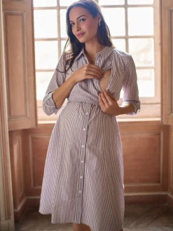 Seraphine Robe chemise mi-longue de Grossesse et d’Allaitement