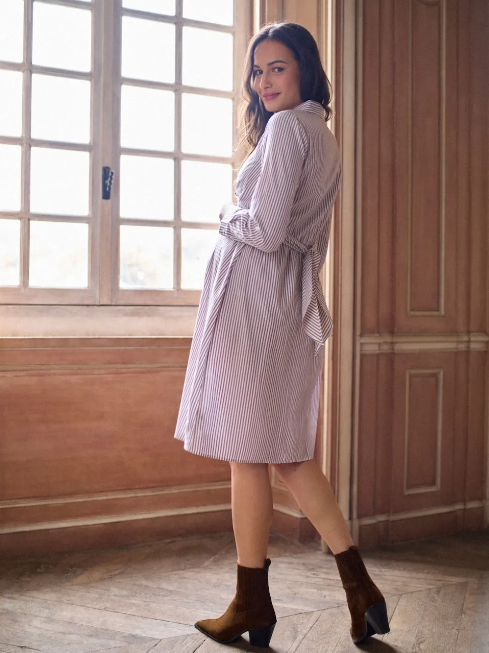 Seraphine Robe chemise mi-longue de Grossesse et d’Allaitement