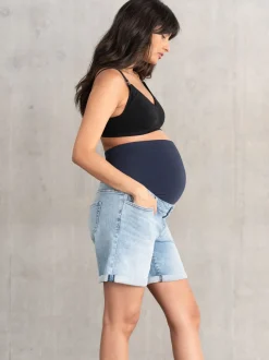 Seraphine Shorts de Grossesse en Denim Bleu