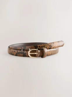 Serpent chocolat - Ceinture en PU imprimée