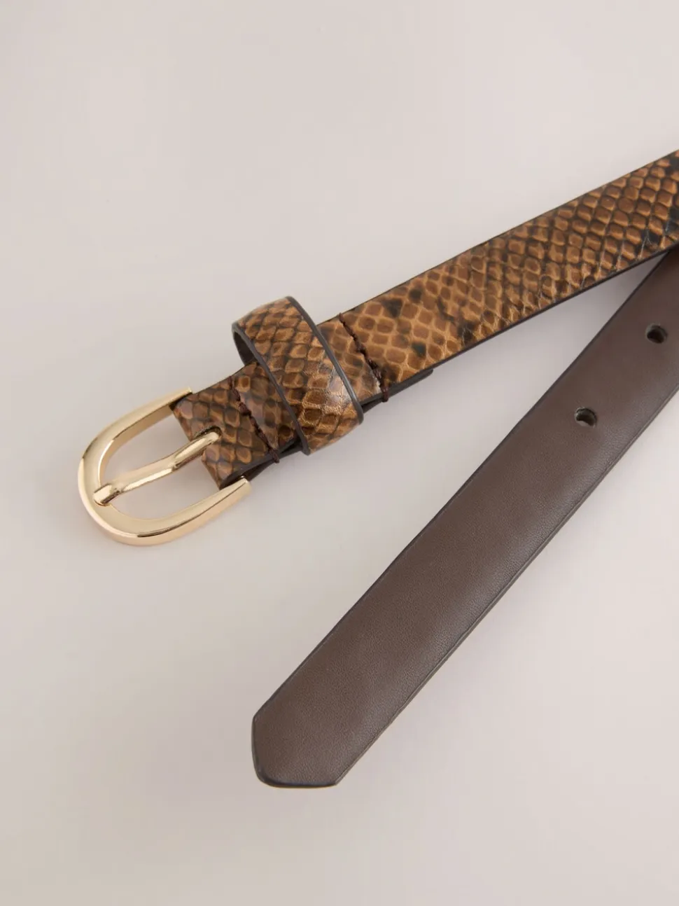 Serpent chocolat - Ceinture en PU imprimée