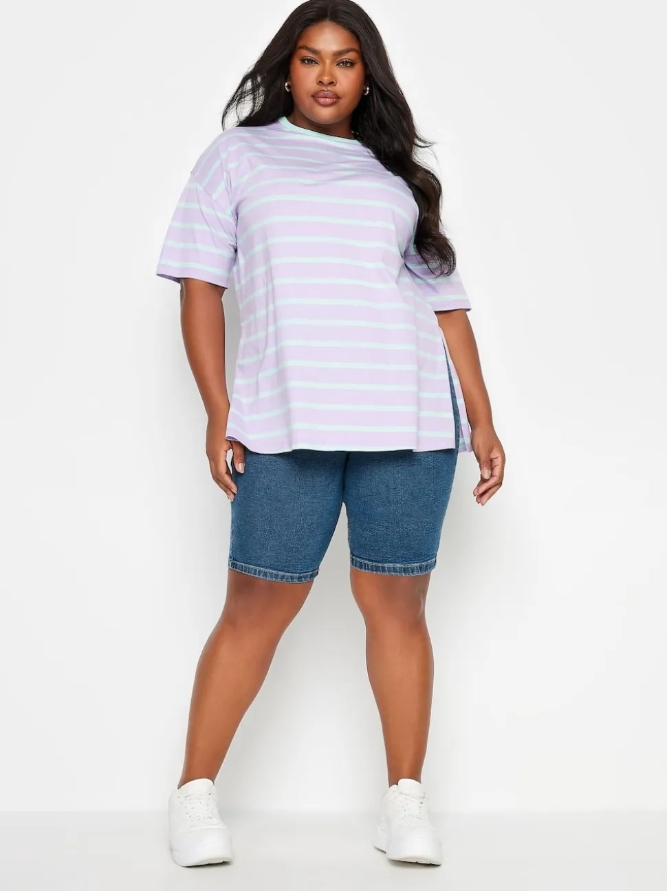 Short cycliste Yours Curve Pull On en jean stretch