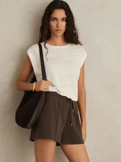 Short en molleton Reiss Joanna à cordon de serrage en interlock