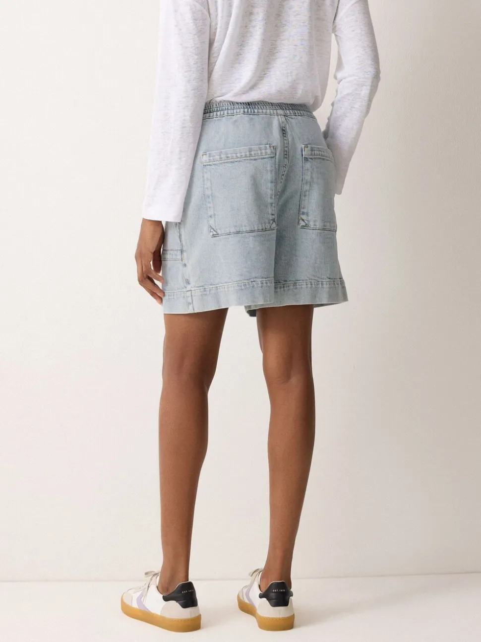 Short Jigsaw en jean à poche plaquée
