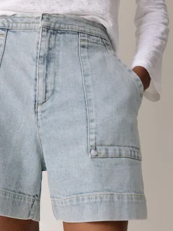 Short Jigsaw en jean à poche plaquée