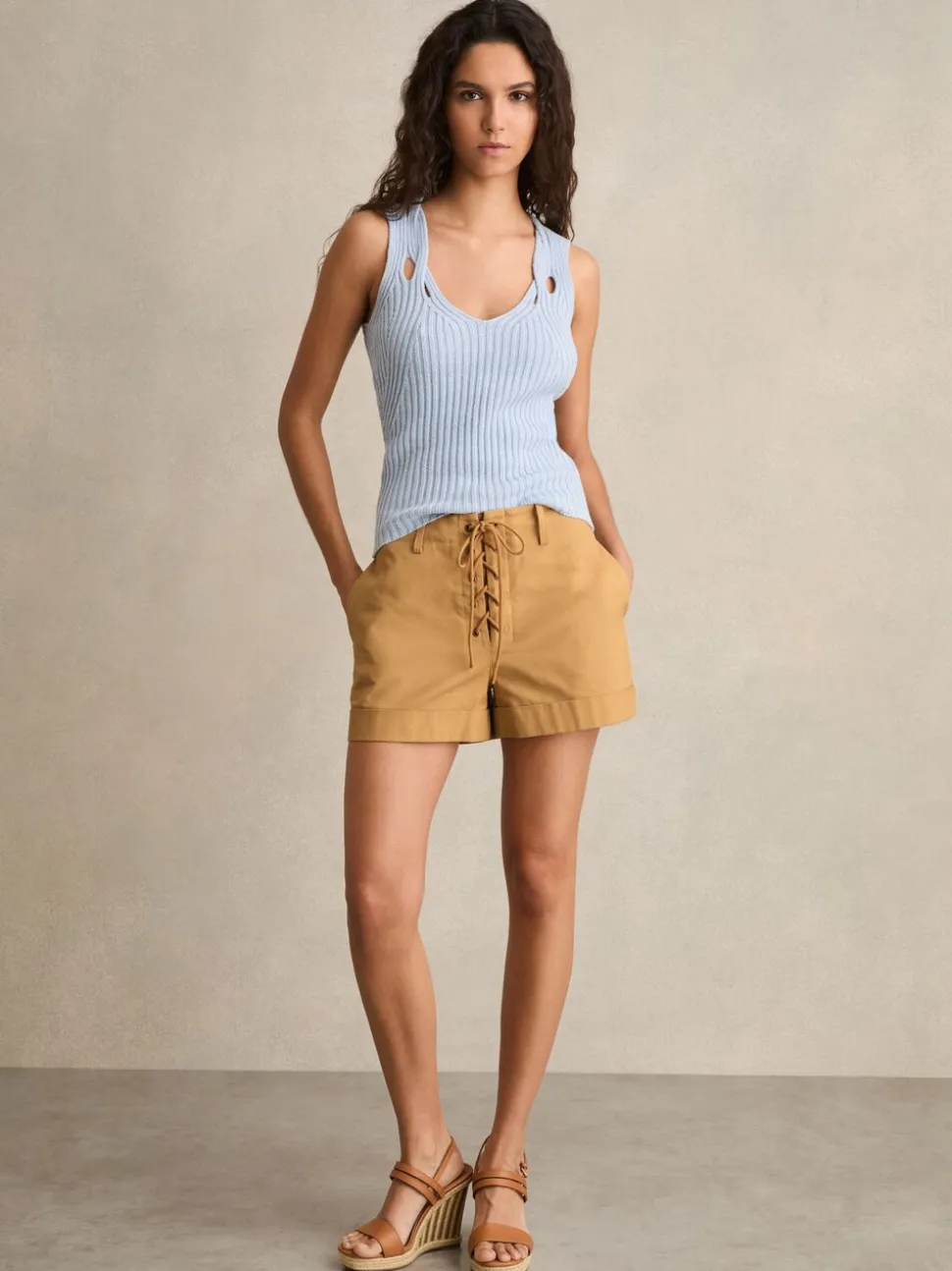 Short Reiss Clement en coton à lacets