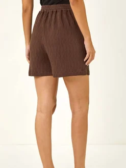 Short Roman texturé à taille élastique