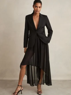Short taille haute à superposition transparente Reiss Lucie