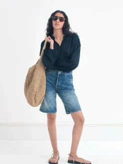 Shorts Hush Boyfriend Long Denim 100% coton