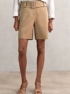 Shorts Reiss Harper ceinturés en coton mélangé et lin
