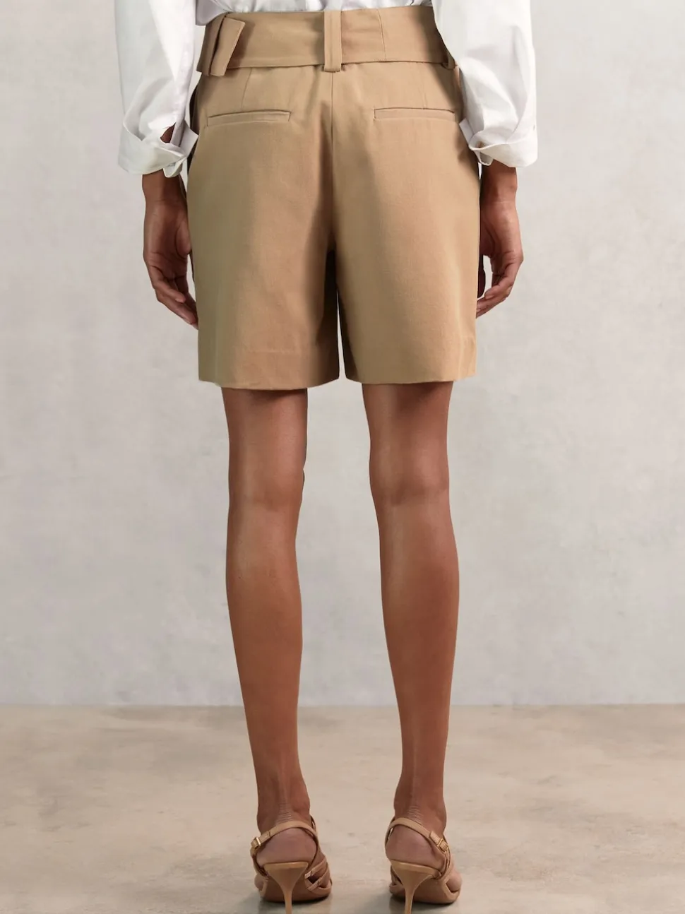 Shorts Reiss Harper ceinturés en coton mélangé et lin