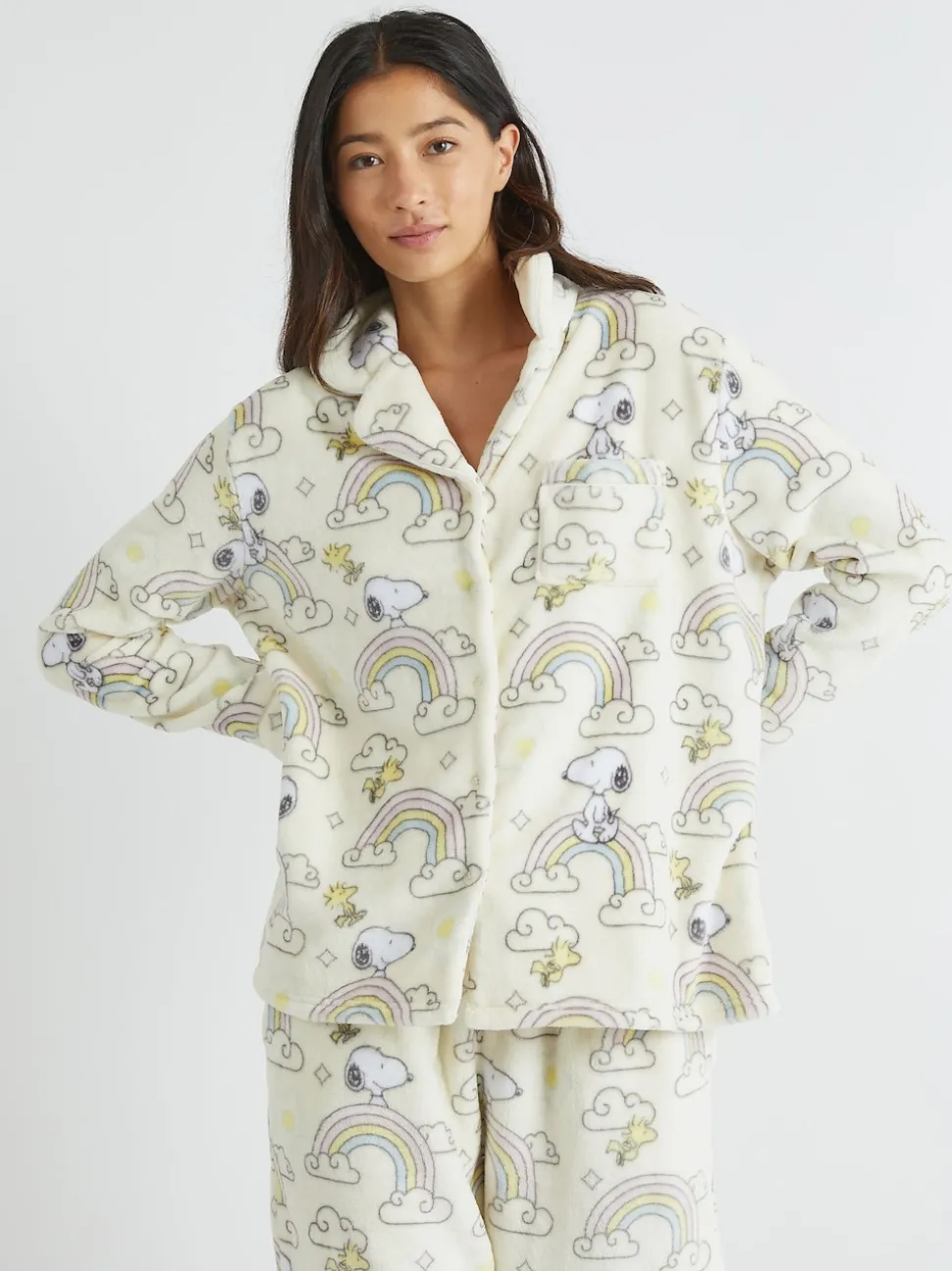 Skinnydip Peanuts x Skinnydip Snoopy Ensemble pyjama en polaire arc-en-ciel