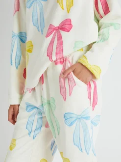 Skinnydip pyjama multicolore en polaire Bow Twosie