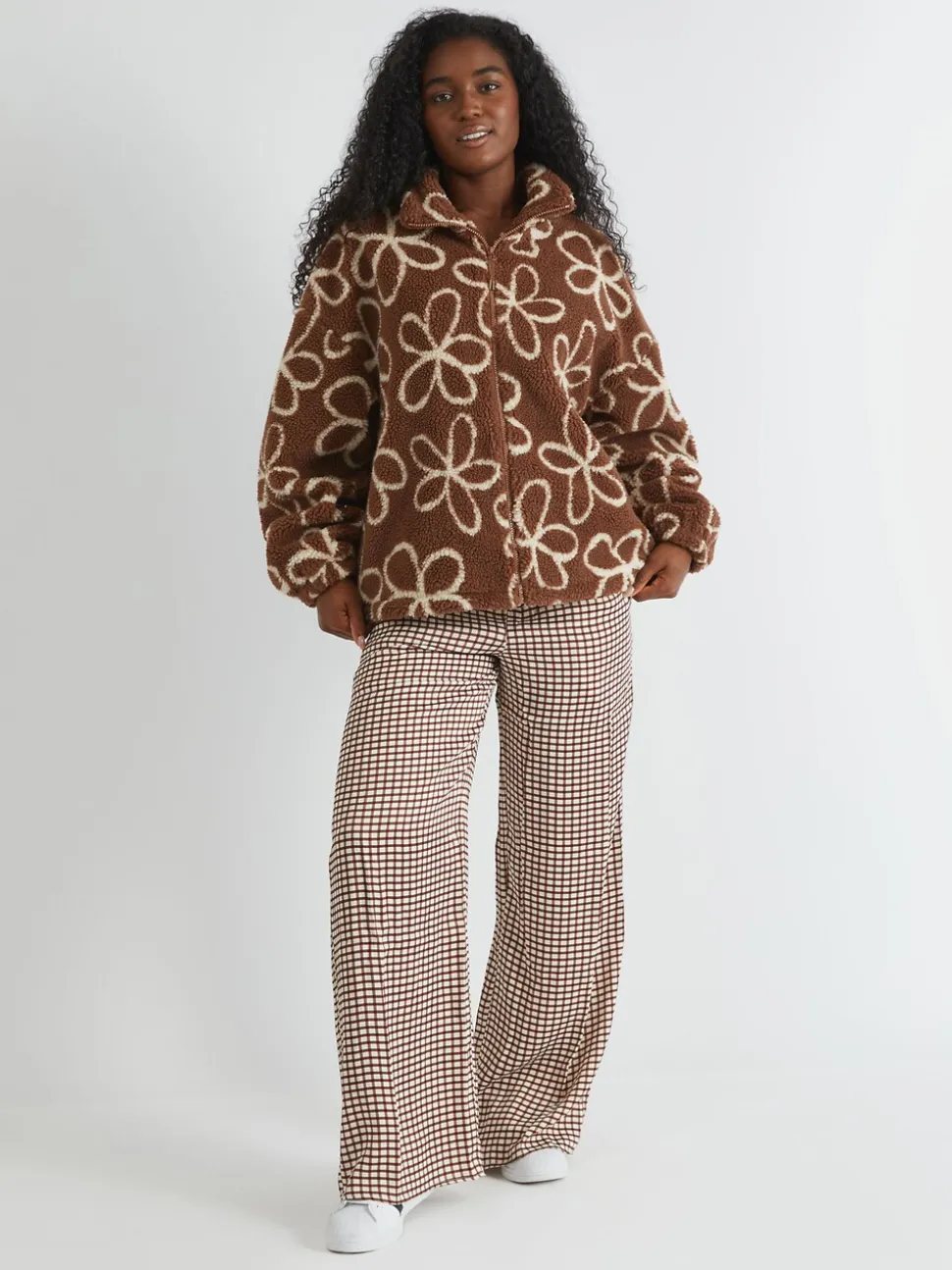 Skinnydip Veste Doodle Flower en peau de mouton marron