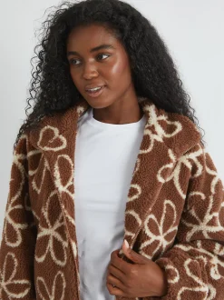 Skinnydip Veste Doodle Flower en peau de mouton marron