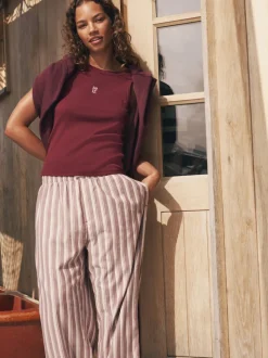soi-même. Ensemble pyjama long et débardeur côtelé