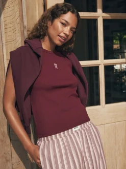 soi-même. Ensemble pyjama long et débardeur côtelé