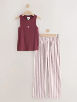 soi-même. Ensemble pyjama long et débardeur côtelé
