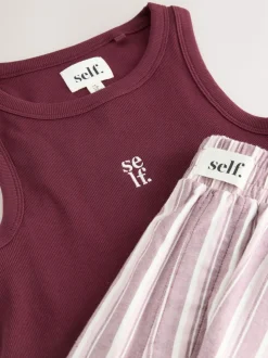 soi-même. Ensemble pyjama long et débardeur côtelé