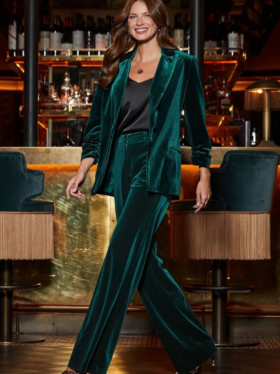 Sosandar Luxe Pantalon ample en velours