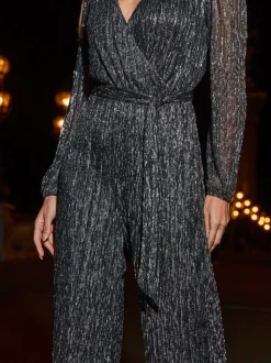 Sosandar Sparkle Plisse Wrap Front Ample Combinaison