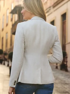 Sosandar Veste blazer de smoking en lin