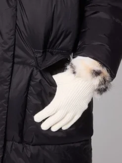 South Beach Chapeau Bob Animal et Gants bordés de fausse fourrure